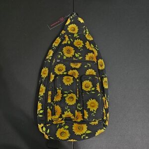 New No Boundaries Black and Yellow Sunflower Sling Bag
